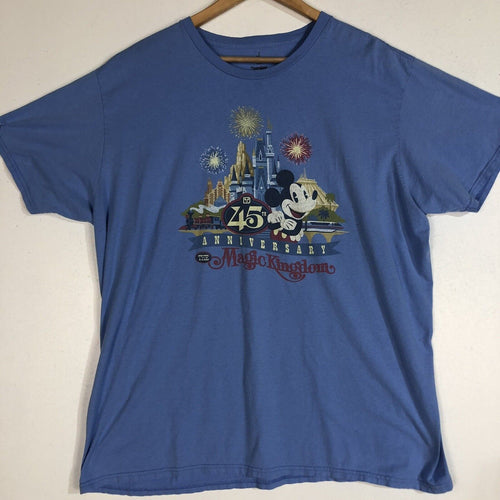 Disneyland 45th Anniversary Novelty T Shirt Womens Size 2XL Color Blue
