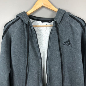 Adidas Full Zip Hoodie Men’s Small Gray And Black Long Sleeve
