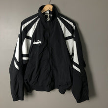 Load image into Gallery viewer, Diadora Women’s Full Zip Soccer Jacket Size Large Black &amp; White