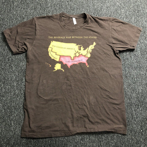 Beverage Wars Tshirt American Apparel Men’s Size XL Brown (0826100)