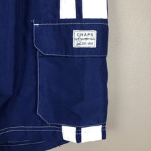 Load image into Gallery viewer, Chaps Men’s Swim Trunks Size Large Blue And White