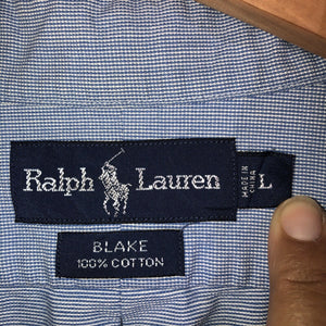 Ralph Lauren Button Down Shirt Mens Size Large Color Blue
