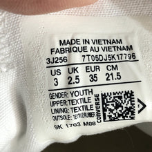 Load image into Gallery viewer, Converse Sneakers Youth Size 3 Color White Canvas Shoes
