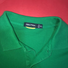 Load image into Gallery viewer, Nauticaa Short Sleeve Polo Shirt Men’s Size XL Green, Blue And White (0802)