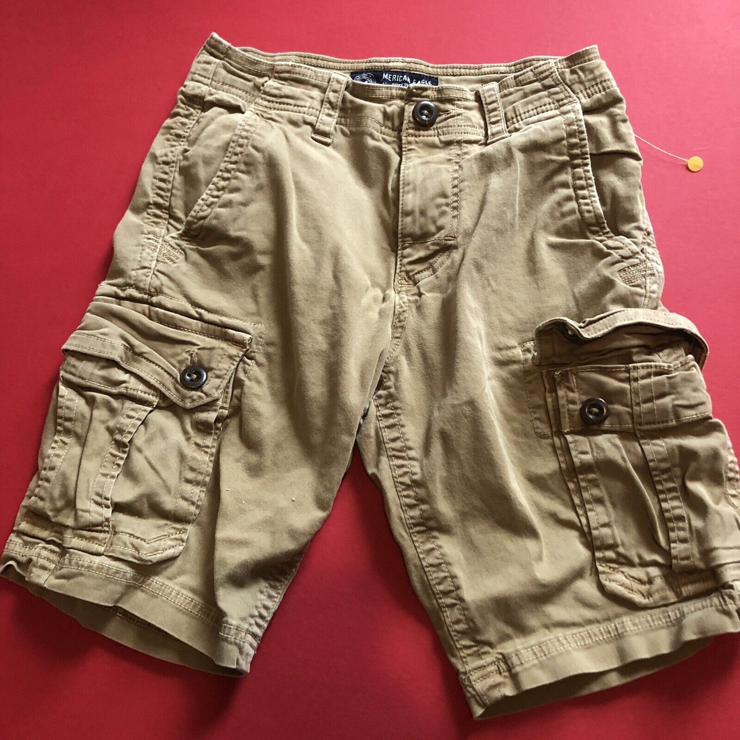 American Eagle Outfitters Active Flex Boys Khaki Cargo Shorts Size 26