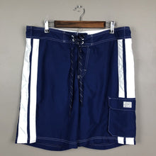 Load image into Gallery viewer, Chaps Men’s Swim Trunks Size Large Blue And White