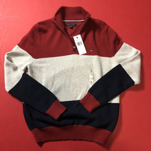 Load image into Gallery viewer, Tommy Hilfiger Sweater Men’s Size Small Color Maroon/Gray/Blue